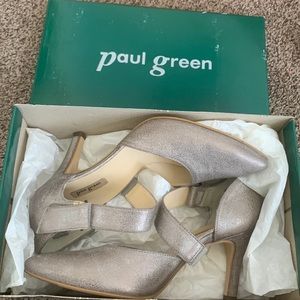 Barely worn Paul green 5.5 US size high heels silver